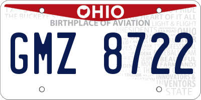 OH license plate GMZ8722