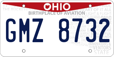 OH license plate GMZ8732