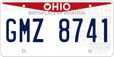 OH license plate GMZ8741