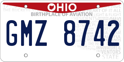 OH license plate GMZ8742