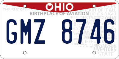 OH license plate GMZ8746