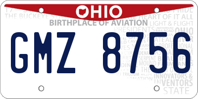 OH license plate GMZ8756