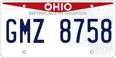 OH license plate GMZ8758