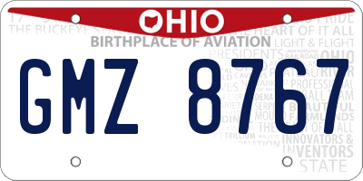 OH license plate GMZ8767