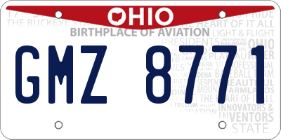 OH license plate GMZ8771