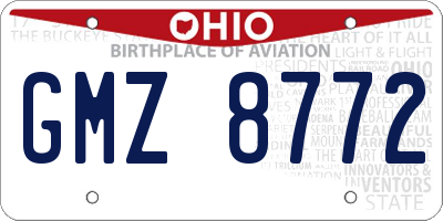 OH license plate GMZ8772