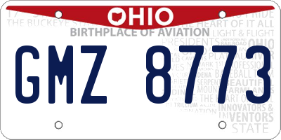 OH license plate GMZ8773