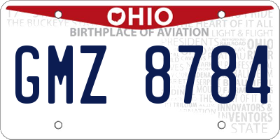 OH license plate GMZ8784