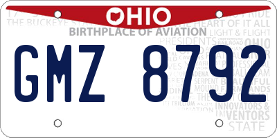 OH license plate GMZ8792