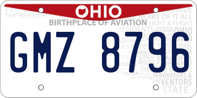 OH license plate GMZ8796