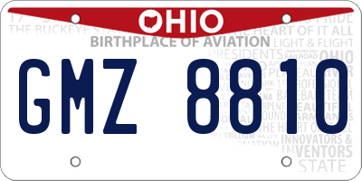 OH license plate GMZ8810