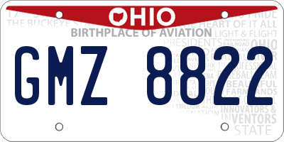 OH license plate GMZ8822