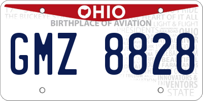 OH license plate GMZ8828
