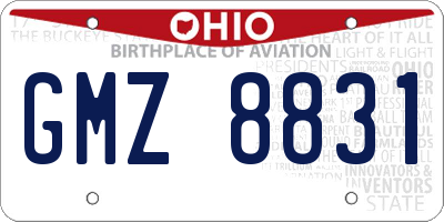 OH license plate GMZ8831