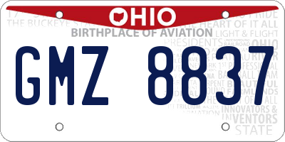 OH license plate GMZ8837