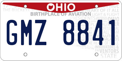 OH license plate GMZ8841