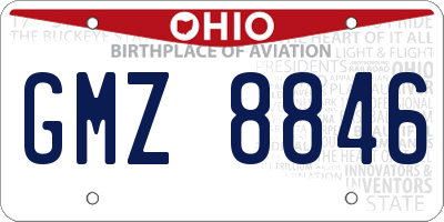 OH license plate GMZ8846