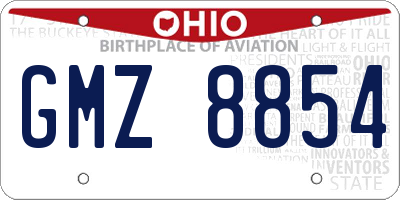 OH license plate GMZ8854