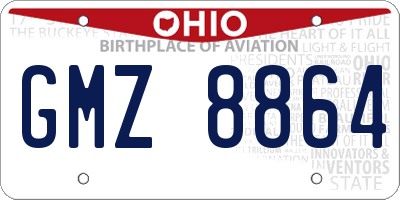 OH license plate GMZ8864