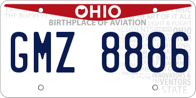 OH license plate GMZ8886