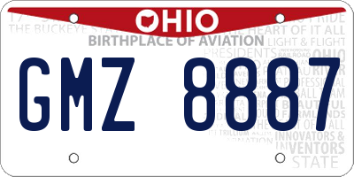 OH license plate GMZ8887