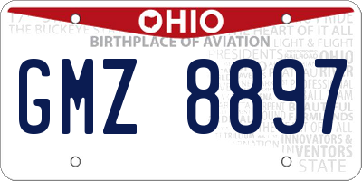 OH license plate GMZ8897
