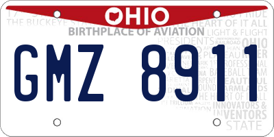 OH license plate GMZ8911