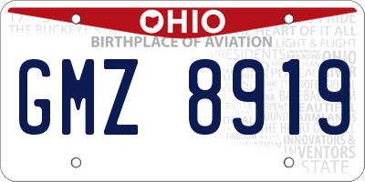 OH license plate GMZ8919