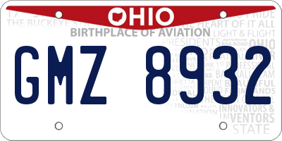 OH license plate GMZ8932