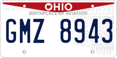 OH license plate GMZ8943