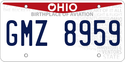 OH license plate GMZ8959