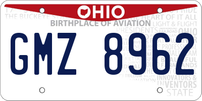 OH license plate GMZ8962