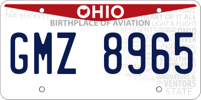 OH license plate GMZ8965