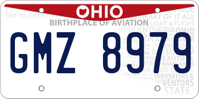 OH license plate GMZ8979