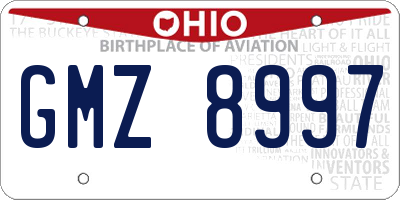OH license plate GMZ8997