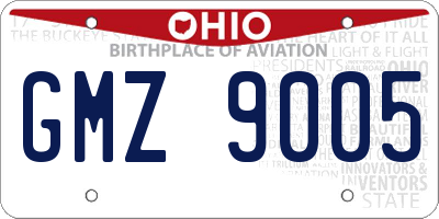OH license plate GMZ9005