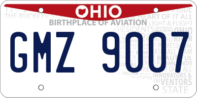 OH license plate GMZ9007