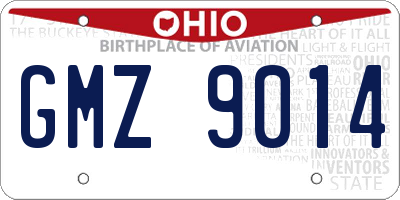 OH license plate GMZ9014