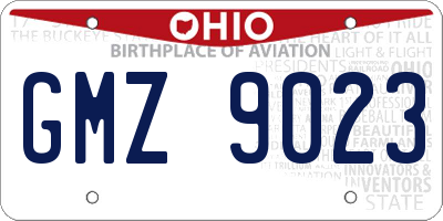 OH license plate GMZ9023