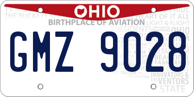 OH license plate GMZ9028