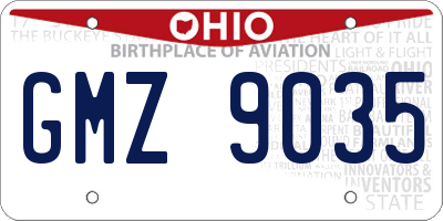 OH license plate GMZ9035