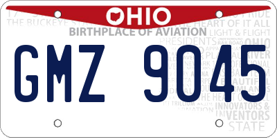 OH license plate GMZ9045