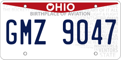 OH license plate GMZ9047