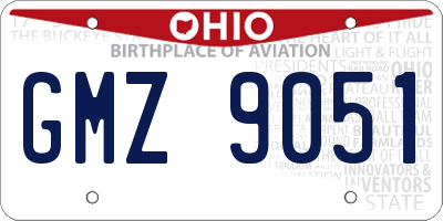 OH license plate GMZ9051