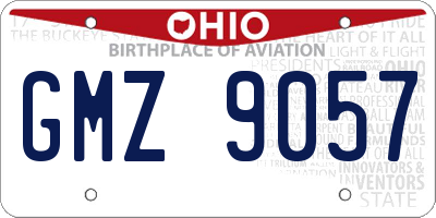 OH license plate GMZ9057
