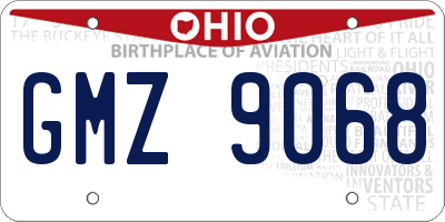 OH license plate GMZ9068