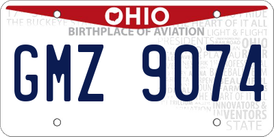 OH license plate GMZ9074