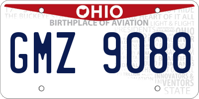 OH license plate GMZ9088