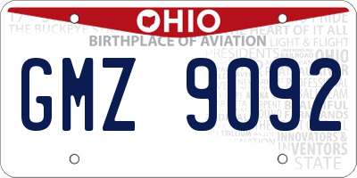 OH license plate GMZ9092