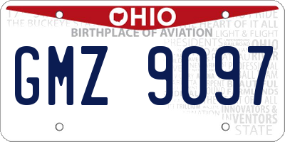 OH license plate GMZ9097